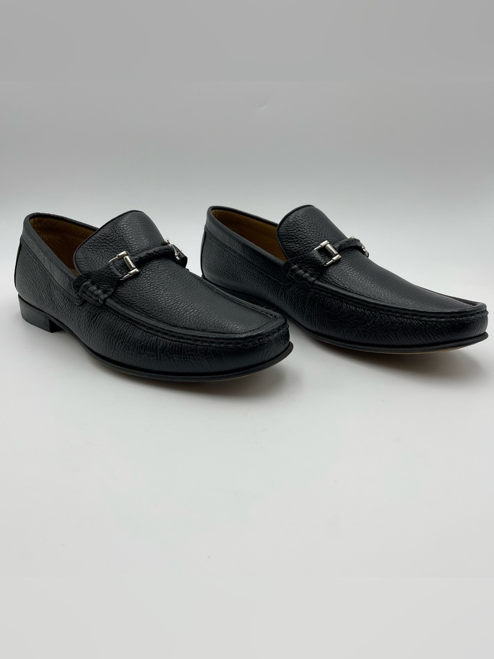 Donald Pliner Men SZ 11.5M Danner Black Pebbled Leather Loafer Shoes-MSRP $295